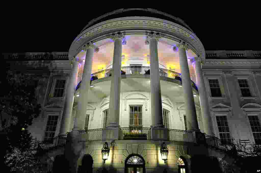 The White House is awash with color for a State Dinner for British Prime Minister David Cameron. (AP)