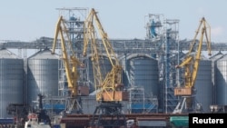 FILE: A view shows a grain terminal in the sea port in Odesa after restarting grain exports as Russia's attack on Ukraine continues. Taken Aug. 19, 2022.