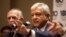 Mexico's President-elect Andres Manuel Lopez Obrador gives a press conference in Mexico City, July 9, 2018. 