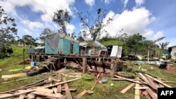 This photo taken Dec. 19, 2020, and released by Fiji Red Cross shows devastation after remote villages were flattened by Cylone Yasa on Vanua Levu Island.