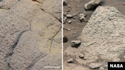 The space agency says rocks like these are evidence that Mars could have supported life.