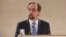 FILE - United Nations High Commissioner for Human Rights Zeid Ra'ad Al Hussein addresses the 37th session of the United Nations Human Rights Council, Feb. 26, 2018, in Geneva.