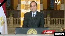 Presiden Mesir Abdel-Fattah el-Sissi memberikan pernyataan nasional mengenai serangan terhadap Masjid di Sinai Utara (24/11). 