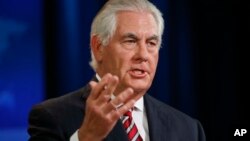 Le secrétaire d'État Rex Tillerson parle à Washington sur la politique en Afghanistan, le 22 août 2017.