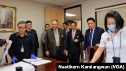 Members of Election Commission of Thailand and Deputy Permanent Secretary, Ministry of foreign Affairs monitoring the process of shipping the election ballot for the upcoming Thai Election. (March 1, 2019.)