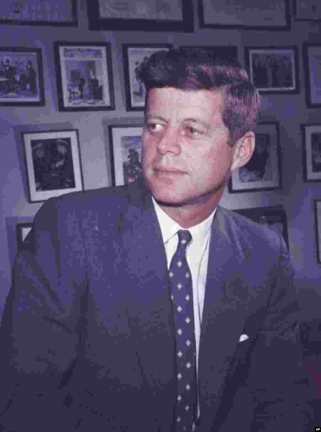 Sen. John F. Kennedy, D-Mass., is shown in his office in Washington D.C. in this file photo dated Feb. 27, 1959. (AP Photo/files)