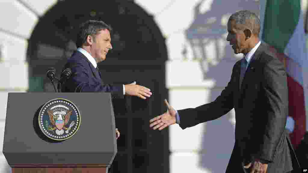 ፕረዚደንት ኦባማ ንቀዳማይ ሚኒስትር ጣልያን ኣብ ዋይት ሃውስ ተቀቢሎም አዘራሪቦም &nbsp;