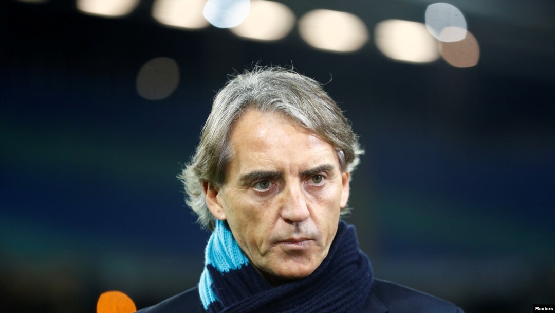 Roberto Mancini, pelatih Zenit St, Petersburg, sebelum laga melawan RB Leipzig dalam babak 16 besar Liga Europa, di Bull Arena, Leipzig, Jerman, 8 Maret 2018.