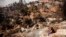 A resident whose home was destroyed by a major fire sits amid the destruction in Valparaiso, Chile, April 13, 2014. 