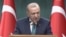 30일 레제프 타이이프 에르도안 튀르키예 대통령이 수도 앙카라에서의 내각회의 후 연설을 갖고 있다.