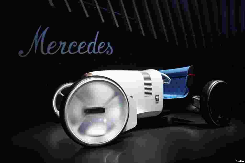 The Mercedes Simplex concept car, inspired by the original 1903 Mercedes-Simplex, is displayed at the LA Auto Show in Los Angeles, California, Nov. 20, 2019.