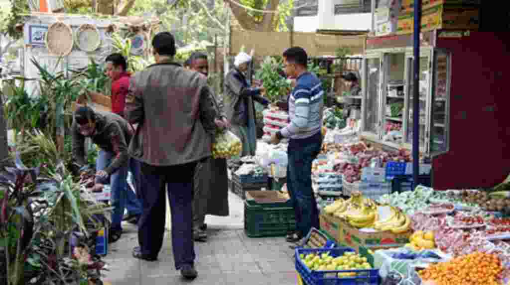 Markets are open and fully stocked as fresh produce comes in from the countryside and abroad. Cairo, February 7, 2011