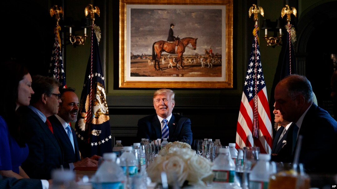 President Donald Trump speaks during a meeting with state leaders about prison reform, Aug. 9, 2018, at Trump National Golf Club in Bedminster, New Jersey. 