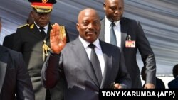 L'ancien président Joseph Kabila lors de la cérémonie de passation de pouvoir le 24 janvier 2019 à Kinshasa. (Photo: TONY KARUMBA / AFP)