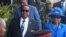 Le président du Malawi, Peter Mutharika, et la première dame Getrude Mutharika au stade Kamuzu à Bantyre. (L. Masina / VOA)