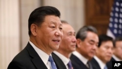 Presiden China Xi Jinping berbicara dalam pertemuan bilateran dengan Presiden AS Donald Trump di Buenos Aires, Sabtu, 1 Desember 2018.