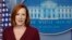Pot pawol Lamezonblanch Jen Psaki reponn kestyon jounalis yo nan Washington, Lendi 15 Nov. 2021.