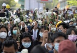 Demonstrators rally against the military coup in Yangon, Myanmar, February 24, 2021. REUTERS/Stringer