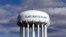 The Flint Water Plant water tower is seen in Flint, Michigan, March 21, 2016. Researchers from Virginia Tech say the lead levels in the city's drinking water is decreasing. 