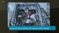 Yon Machin Tesla Ekploze Devan Yon Otèl Trump