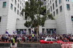 Protestors demonstrate in front of the British Consulate-General in Hong Kong, China September 1, 2019. REUTERS/Danish Siddiqui