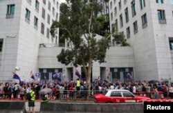 Protestors demonstrate in front of the British Consulate-General in Hong Kong, China September 1, 2019. REUTERS/Danish Siddiqui