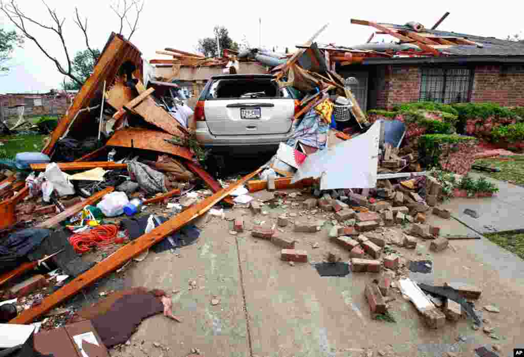 One of many homes in Lancaster destroyed by the series of tornadoes. (Reuters)