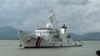 Kapal Garda Pantai Filipina, BRP Teresa Magbanua, bersiap untuk berlabuh di Puerto Princesa, Provinsi Palawan, Filipina, 15 September 2024. (Foto: Garda Pantai Filipina via AP)