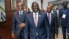 President of Kenya William Ruto, center, arrives for the 37th Ordinary Session of the Assembly of the African Union in Addis Ababa, Feb. 18, 2024. 