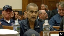 FILE - Retired NYPD Detective and 9/11 Responder, Luis Alvarez speaks during a hearing by the House Judiciary Committee as it considers permanent authorization of the Victim Compensation Fund, on Capitol Hill in Washington, June 11, 2019. 