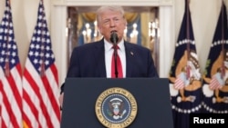 唐纳德·特朗普总统在白宫发表关于伊朗战争的全国讲话。(2026年4月1日)