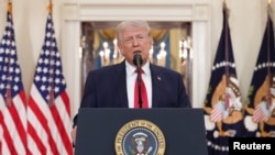 特朗普总统在白宫就美国对伊朗的军事行动发表全国讲话。(2026年4月1日)