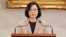 Taiwanese President Tsai Ing-wen delivers a speech during a New Year's day press conference in Taipei, Taiwan, Jan. 1, 2019.