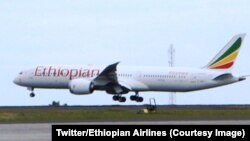 L’avion d’Ethiopian Airlines baptisé "l’oiseau de la paix" effectue le premier vol entre l'Ethiopie et l'Erythrée après plusieurs années de conflit entre les deux pays voisins, 18 juillet 2018. (Twitter/Ethiopian Airlines)