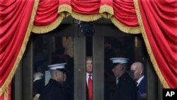 Le président américain Donald Trump, lors de son inauguration au Capitole à Washington, le vendredi 20 janvier, 2017. 