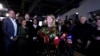 Leader of Social Democrats Vilija Blinkeviciute listens to the media after the second round of general elections, in Vilnius, Lithuania, Oct. 27, 2024.