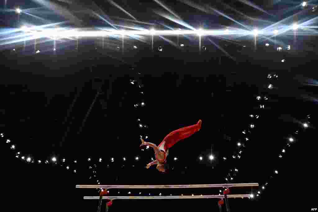 Singapore&#39;s Timothy Tay Kai Cheng competes during the fourth day of the 2015 World Gymnastics Championship in Glasgow, Scotland.