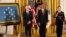 US President Barack Obama during ceremony to present Medal of Honor posthumously to Ray Kapaun (L), the nephew of US Army Chaplain (Captain) Emil Kapaun April 11, 2013