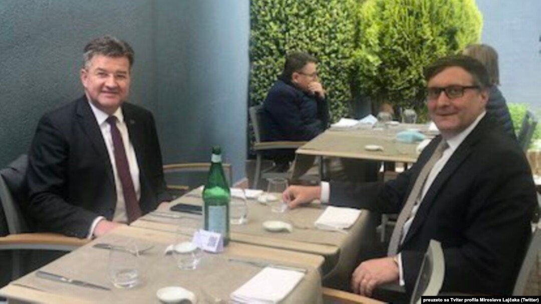 Miroslav Lajčak (L) i Metju Palmer (D) u Briselu (Foto: Tviter profil Miroslava Lajčaka)