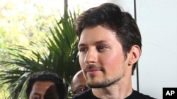 FILE - Telegram co-founder Pavel Durov appears at an event on Aug. 1, 2017, in Jakarta, Indonesia. Durov was freed from custody in France on Aug. 28, 2024, and is to make an appearance in court.