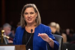 Former US Assistant Secretary of State for European and Eurasian Affairs Victoria Nuland testifies before the Senate Intelligence Committee during a hearing on "Policy Response to Russian Interference in the 2016 US Elections" on Capitol Hill in…