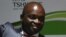 Solly Msimanga of the Democratic Alliance smiles at his supporters after being officially installed as the new mayor of Tshwane, South Africa, Aug. 19, 2016.