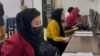 Afghan female students taking the scholarship exam in Peshawar, Pakistan, on Jan. 26, 2025.