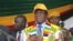 Zimbabwe's President Emmerson Mnangagwa addressing members of his Zanu PF party in Gweru town, about 350 kilometers south of Harare, May 31, 2018. (S. Mhofu for VOA) 