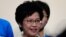 香港特首選當選人林鄭月娥。(美國之音湯惠芸)