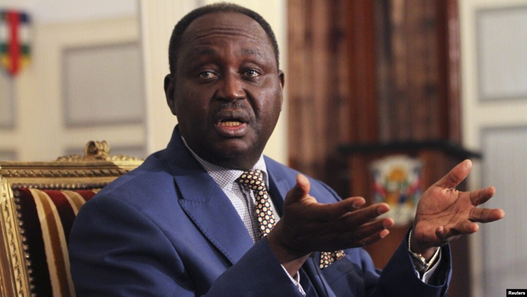 Central African Republic President Francois Bozize speaks during a news conference at the presidential palace in Bangui January 8, 2013.