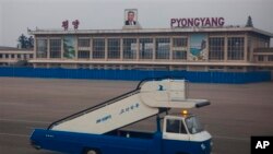 Suasana di bandara internasional Pyongyang, Korea Utara (Foto: dok).