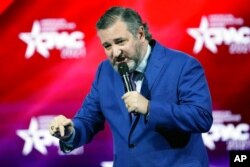 FILE - Sen. Ted Cruz, R-Texas, speaks at the Conservative Political Action Conference, Feb. 26, 2021, in Orlando, Fla.