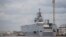 FILE - One of the two Mistral-class warships Russia had ordered from France is seen at the STX Les Chantiers de l'Atlantique shipyard in Saint-Nazaire, western France, April 24, 2014. 