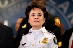FILE - Atlanta Police Chief Erika Shields attends a news conference in Atlanta, Jan. 4, 2018. On June 13, 2020, Mayor Keisha Lance Bottoms announced that Shields was resigning following a fatal shooting by an officer the night before.